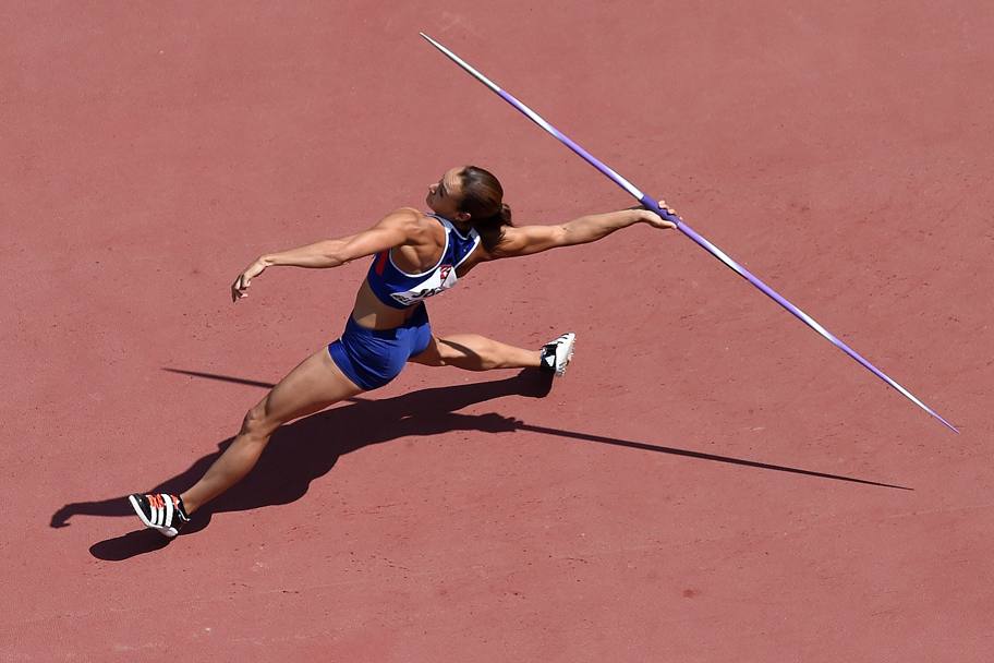 L&#39;eptatleta britannica Jessica Ennis-Hill in gara ai Mondiali di Atletica a Pechino (Afp)